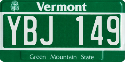 VT license plate YBJ149