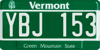 VT license plate YBJ153