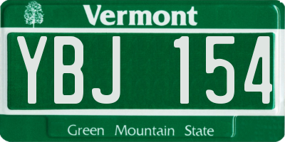VT license plate YBJ154