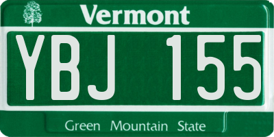 VT license plate YBJ155