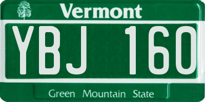 VT license plate YBJ160