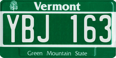 VT license plate YBJ163