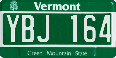 VT license plate YBJ164