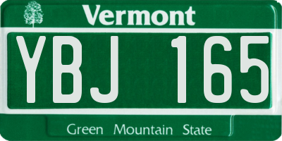 VT license plate YBJ165
