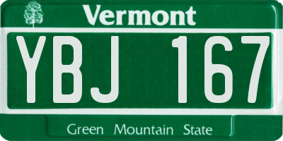 VT license plate YBJ167