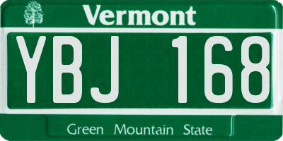 VT license plate YBJ168