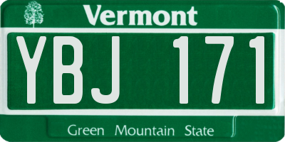 VT license plate YBJ171