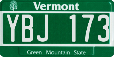 VT license plate YBJ173