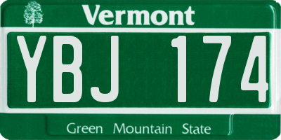 VT license plate YBJ174