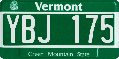 VT license plate YBJ175