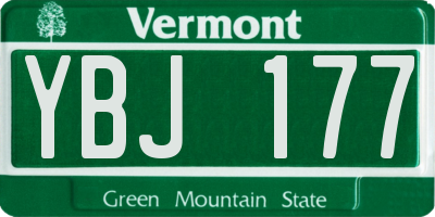 VT license plate YBJ177