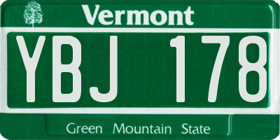 VT license plate YBJ178