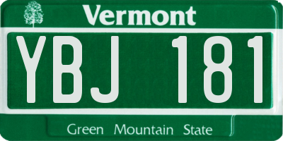 VT license plate YBJ181