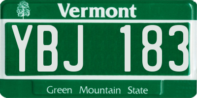 VT license plate YBJ183