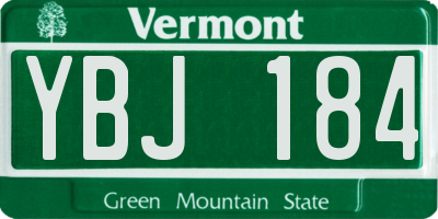 VT license plate YBJ184