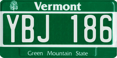 VT license plate YBJ186