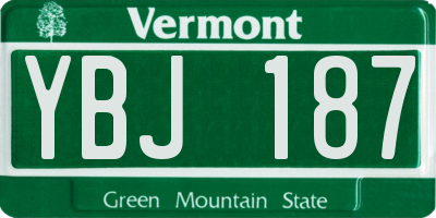 VT license plate YBJ187