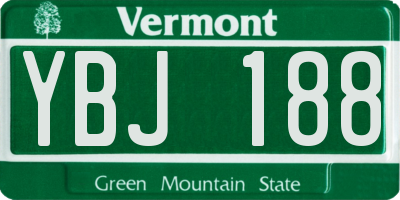 VT license plate YBJ188