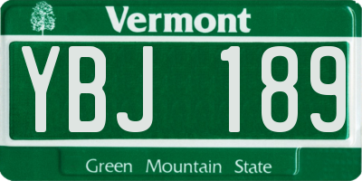 VT license plate YBJ189