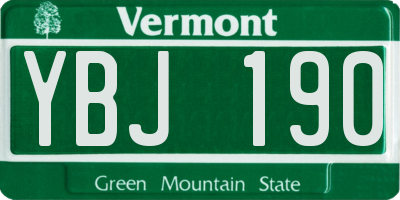 VT license plate YBJ190