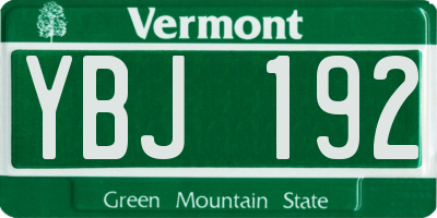 VT license plate YBJ192
