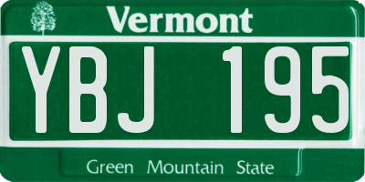 VT license plate YBJ195