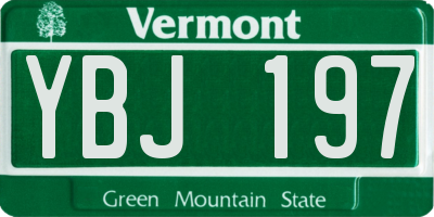 VT license plate YBJ197