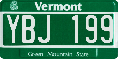 VT license plate YBJ199