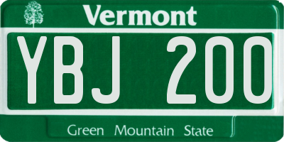 VT license plate YBJ200