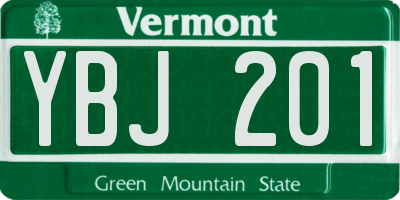 VT license plate YBJ201