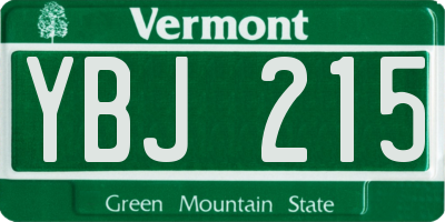 VT license plate YBJ215