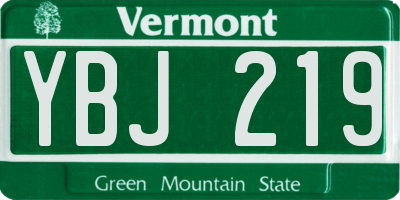 VT license plate YBJ219