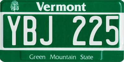 VT license plate YBJ225