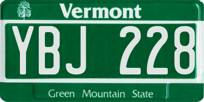 VT license plate YBJ228