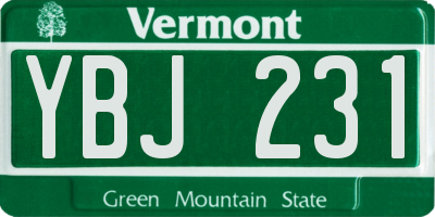 VT license plate YBJ231