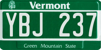 VT license plate YBJ237