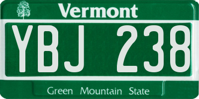 VT license plate YBJ238