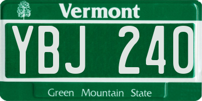 VT license plate YBJ240