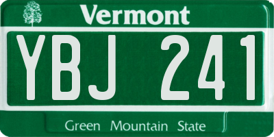 VT license plate YBJ241