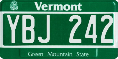 VT license plate YBJ242