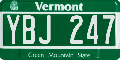 VT license plate YBJ247