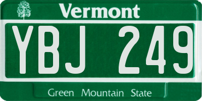VT license plate YBJ249