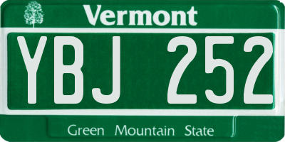 VT license plate YBJ252