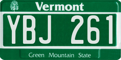 VT license plate YBJ261