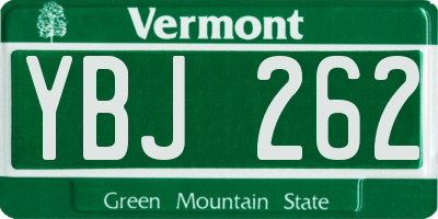 VT license plate YBJ262