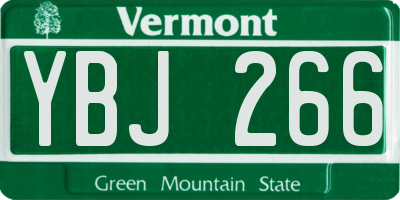 VT license plate YBJ266