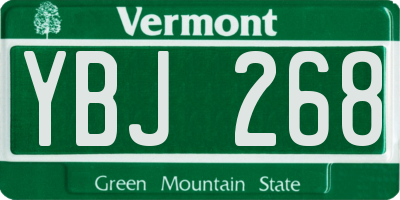 VT license plate YBJ268