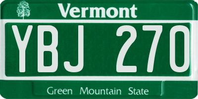 VT license plate YBJ270