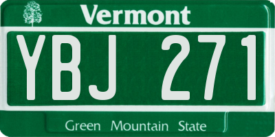VT license plate YBJ271