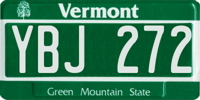 VT license plate YBJ272